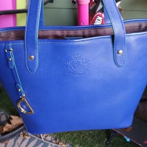 Ralph Lauren Royal Blue Tote with Gold Accents